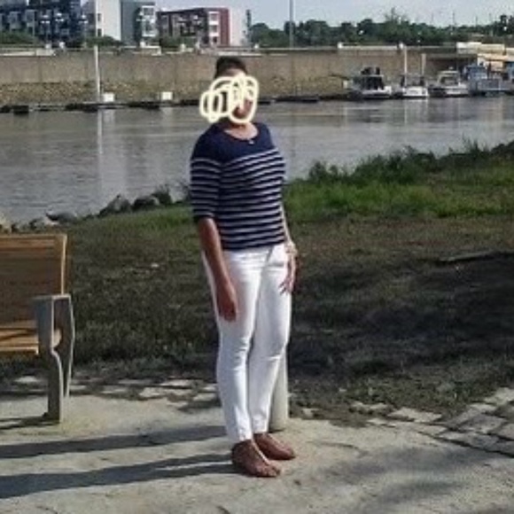 Nautical vibes Navy stripe Sweater sz M - Picture 7 of 7